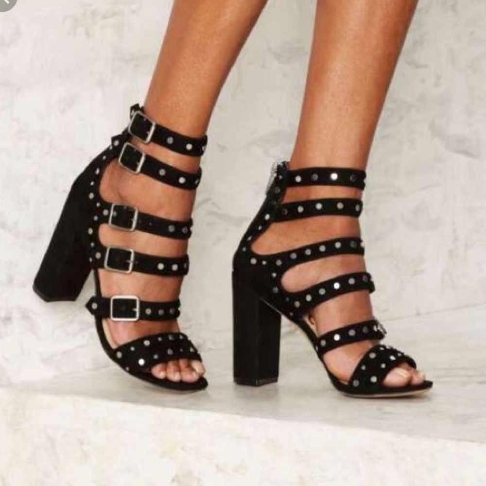 Sam Edelman black caged heels